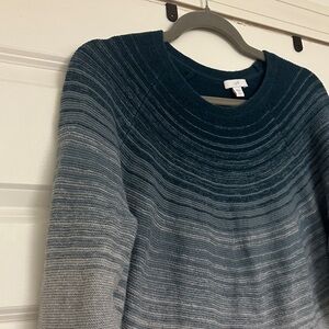 JJill Fair Isle Long Sweater Blue/Grey Size LP (Runs Large)